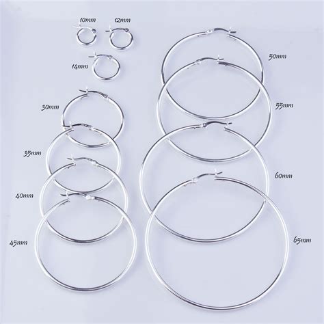 Hoop Earrings Size Chart Actual Size Mm Allaboutvolf