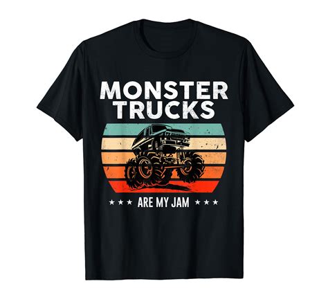 Vintage Monster Truck Are My Jam Retro Sunset Cool Engines T Shirt