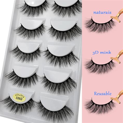 3d Mink Eyelashes Natural Long 5 Pairs Mink Lashes 12mm Fake Lashes Reusable G603 Tapered