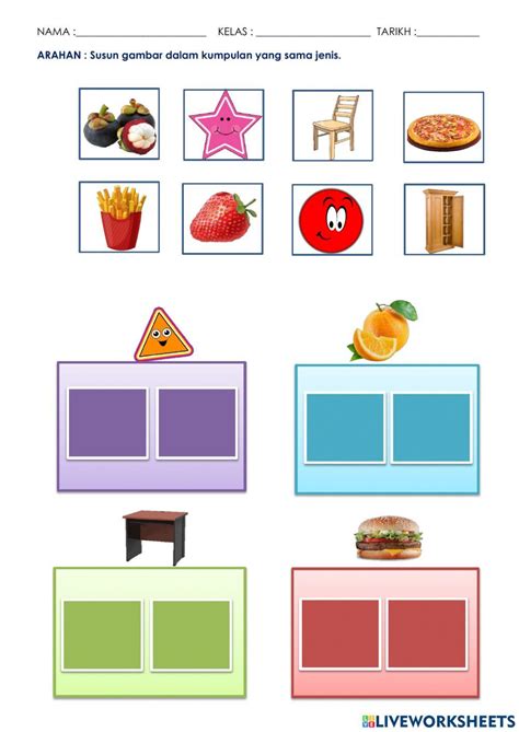 Kssrpk Diskriminasi Benda Yang Sama Jenis Worksheet Live Worksheets