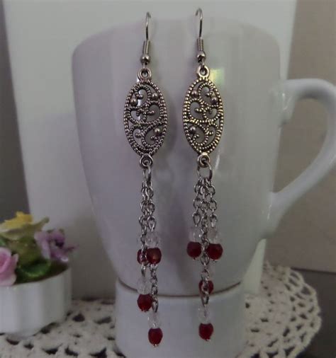 Cet Article N Est Pas Disponible Etsy Boucles D Oreilles Rouges