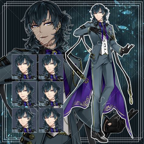 スーツ・ファンタジー男性キャラ立ち絵表情6種 スキマ イラスト依頼・キャラ販売ならskima