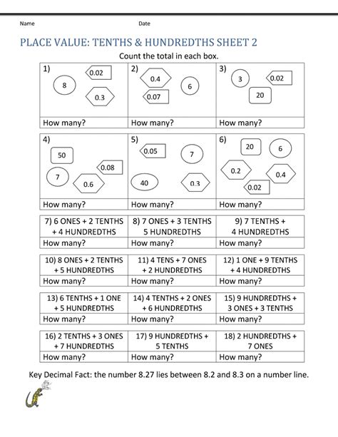 Free Tenths And Hundredths Worksheets To Print 101 Activity