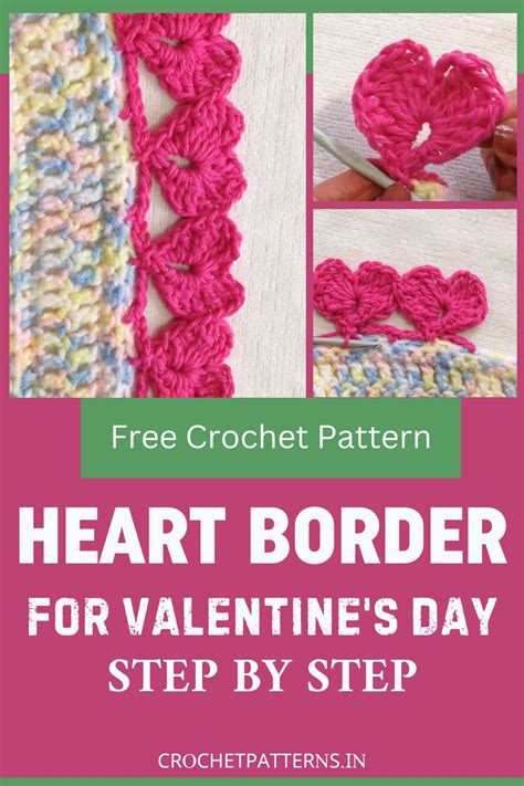 Crochet Heart Border For Valentine's Day Projects