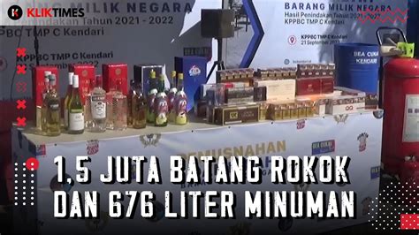 Bea Cukai Kendari Musnahkan Jutaan Batang Rokok Ilegal Dan Ratusan