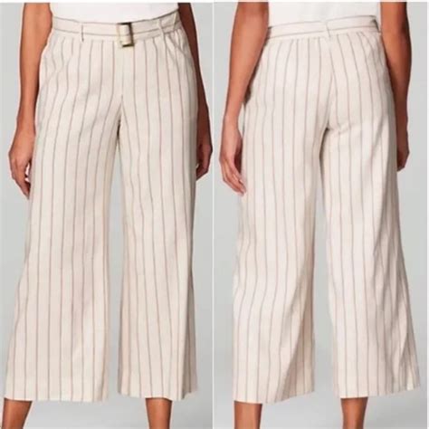 J Jill Pants Jumpsuits J Jill Linen Stretch Jenna Belted Striped