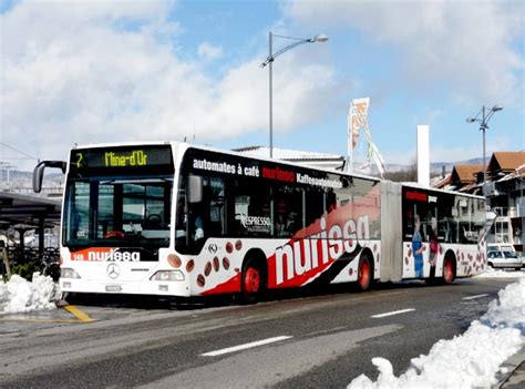 VB Biel Mercedes Citaro Bus Nr 148 Mit Teilwerbung Eingeteilt Auf Der