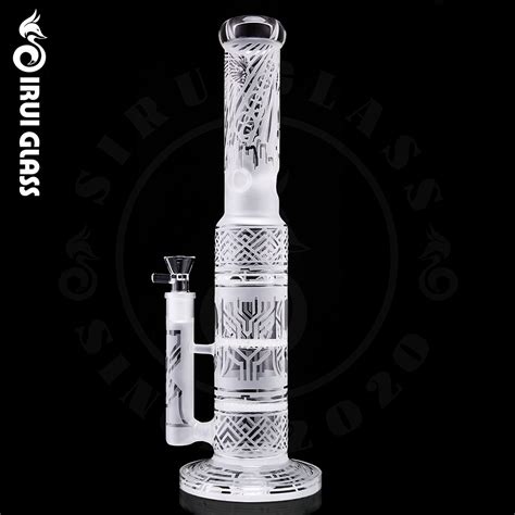 Sirui Glass Pipe Smoking Water Pipe Sandblasting Straight Tube Hookah Sandblast Glass Water Pipe