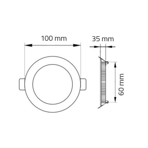 LED Panel Stakleni Ugradbeni Okrugli 6W 480 Lm 230V IP40