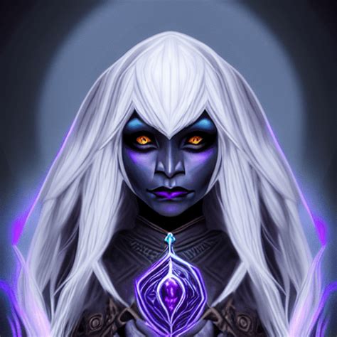 Beautiful Dark Magician Drow Female Full Body Foreboding Ultra Detailed