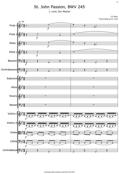 St John Passion Bwv Sheet Music For Flute Oboe Bassoon