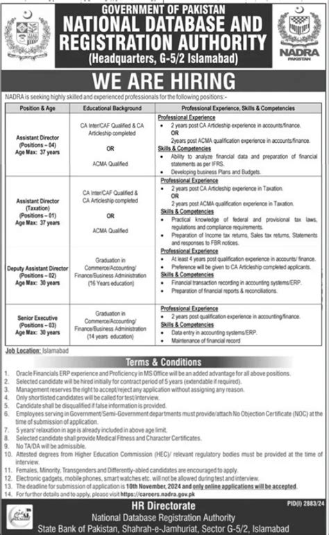 Jobs At Nadra Headquarter Islamabad