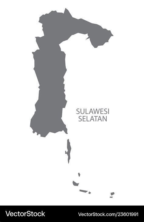 Sulawesi selatan indonesia map grey Royalty Free Vector