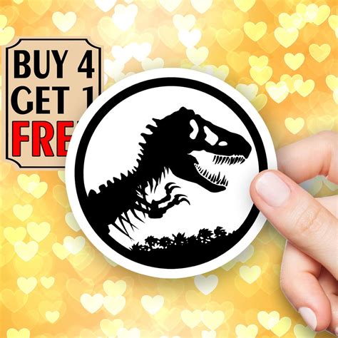 Jurassic Park Collectible Sticker Cool Dinosaur Stickers Etsy