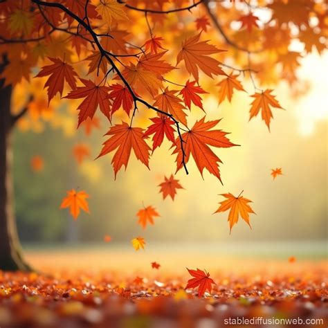 Realistic Tree Scene With Falling Leaves Stable Diffusion Online