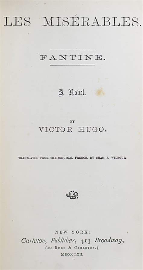 Les Miserables Victor Hugo First Edition