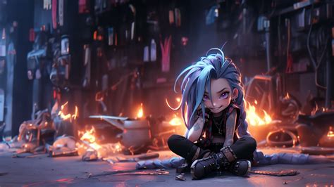 Jinx Wallpaper 4k Ai Art Arcane League Of Legends