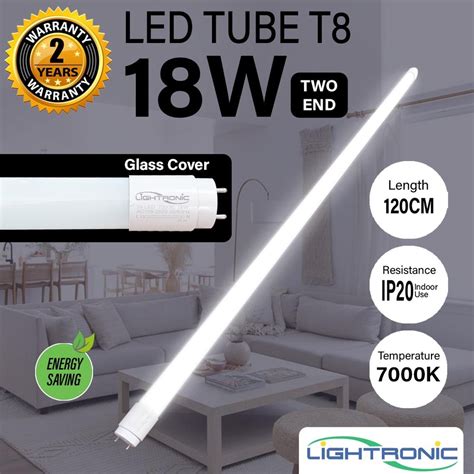 Jual Lampu Led Tube Light Tl T8 18w 18 Watt 120cm Glass 6500k Putih