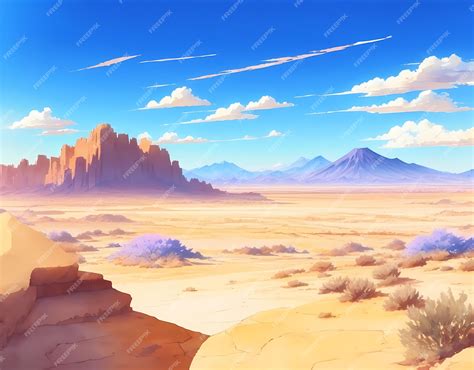 Premium Photo Anime Scene Of A Desert At Day