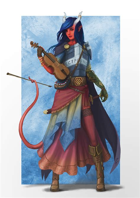 Artstation Commission Tiefling Bard Paladin