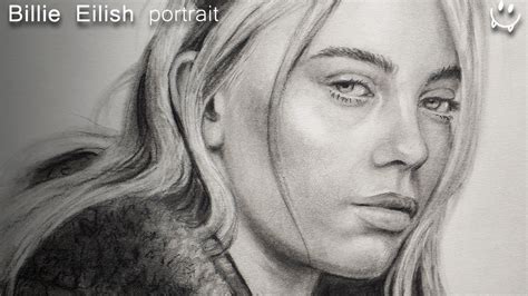 How To Realistically Draw A Quick Billie Eilish Portrait With Charcoal