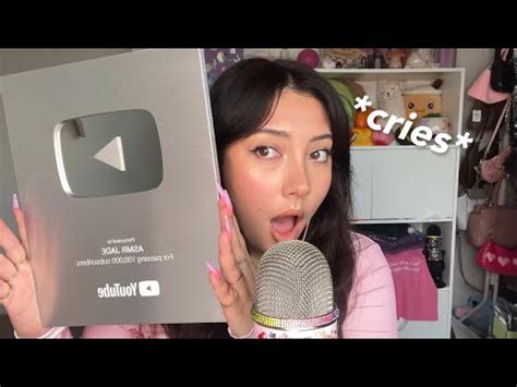 ASMR SILVER PLAY BUTTON Unboxing My 100k Creator Award Whisper