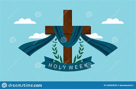 Flat Design Holy Week Concept Logo Vector Stock Vector Illustration