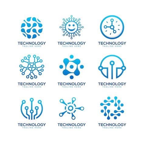 Ensemble de logo créatif de bundle. Symbole moderne pour la technologie