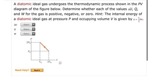 A Diatomic Ideal Gas Undergoes The Thermodynamic Chegg