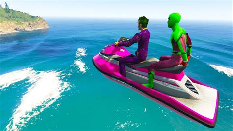 Gta Crazy Jet Ski Ragdolls Joker Vs Green Spiderman Epic Euphoria