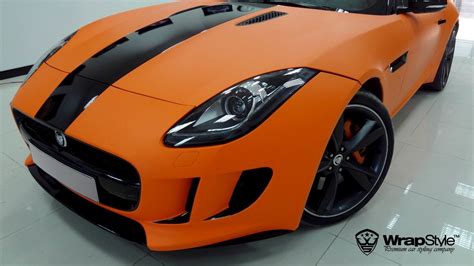 Jaguar F Type Orange Matt Wrap Wrapstyle