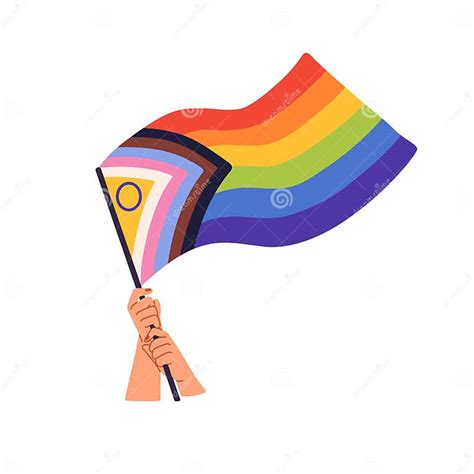 Activist Holds Intersex Inclusive Progress Flag In Hand Person Waving