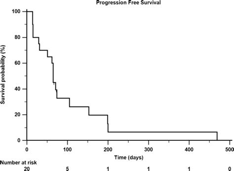 Kaplan Meier Curve For Progression Free Survival Pfs Median Pfs Of