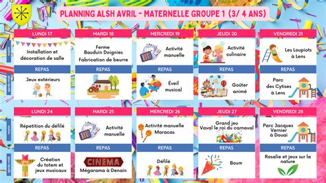 Plannings ALSH Avril Abscon Fr Site De La Commune D Abscon