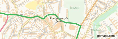 abergavennyy fenni vector street map