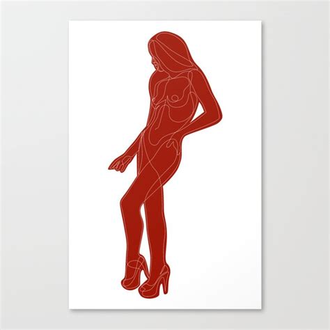 C12 Red Nude Art Canvas Print By Addillum Society6