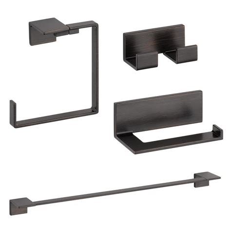 Delta 4 Piece Vero Venetian Bronze Decorative Bathroom Hardware Set At