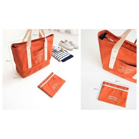 Jual Korea Iconic Layer Bag Travel Organizer Tote Tas Shoulder