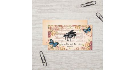 Victorian Rose Pianist Music Teacher Business Card Zazzle