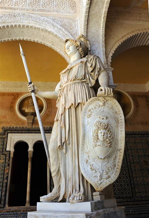 Pallas Athena Scultura Di Marmo Camera Del Palazzo Di Pilate Sevilla