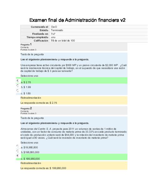 Examen Final de Administración Financiera v2 PDFCOFFEE