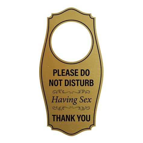 Signs Bylita Please Do Not Disturb Having Sex Thank You Door Hanger Brushed Gold 4 X 8