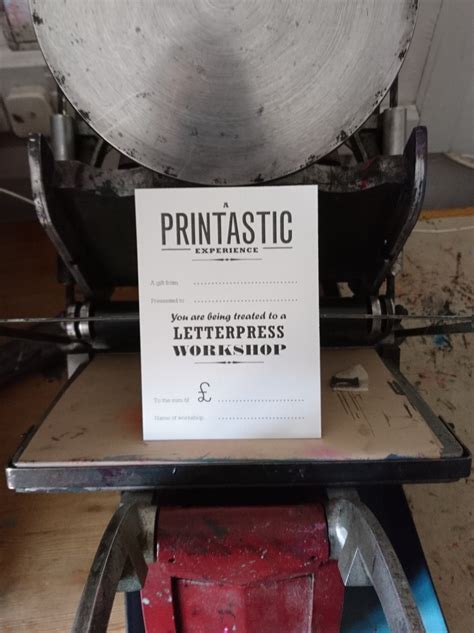 Letterpress Workshop T Voucher The Smallprint Company