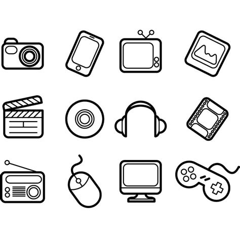 Multimedia icons.ai Royalty Free Stock SVG Vector