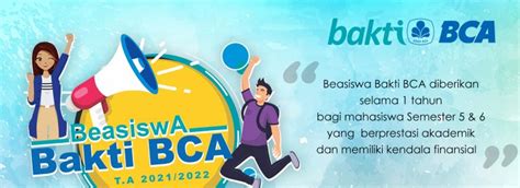 INFORMASI BEASISWA BAKTI BCA TA 2021 2022 Beasiswa