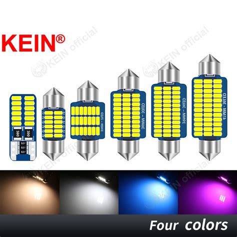 Kein 2 Chiếc Đèn Trần Ô Tô T10 Bóng Đèn Led W5W Festoon Led Dome Light