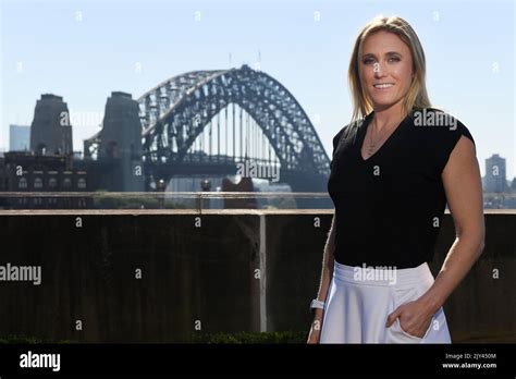 Australian Olympian Sally Pearson Poses For A Photograph After A Press