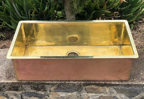 Santa Clara Brass Non Hammered Kitchen Butler London Sink — Santa Clara Brass And Copper