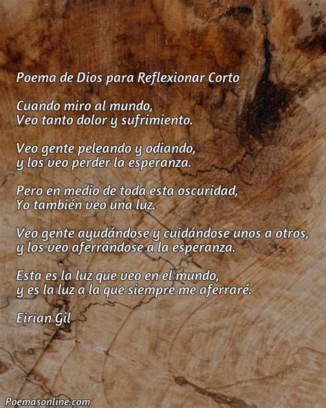 Cinco Mejores Poemas De Dios Para Reflexionar Cortos Poemas Online