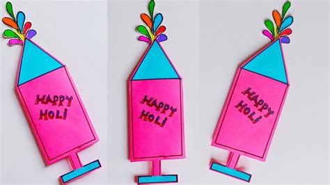 Happy Holi Greeting Card Pichakari Card Pichakari Making How To
